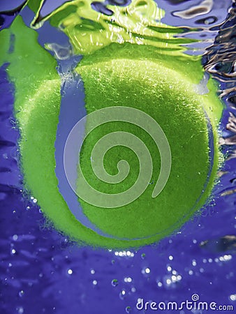 Tennis Summer Concept, Tennis Ball Underwater, Swimming Pool, SummerÂ Tennis Camp Stock Photo